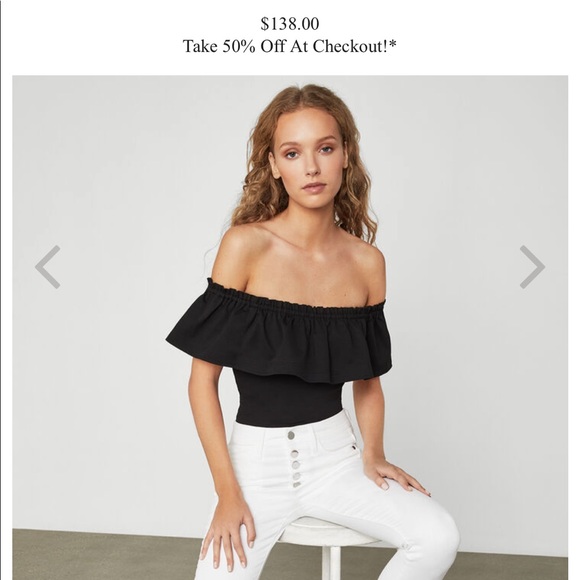 BCBG Off Shoulder Ruffle Bodysuit🥀 - Picture 1 of 5